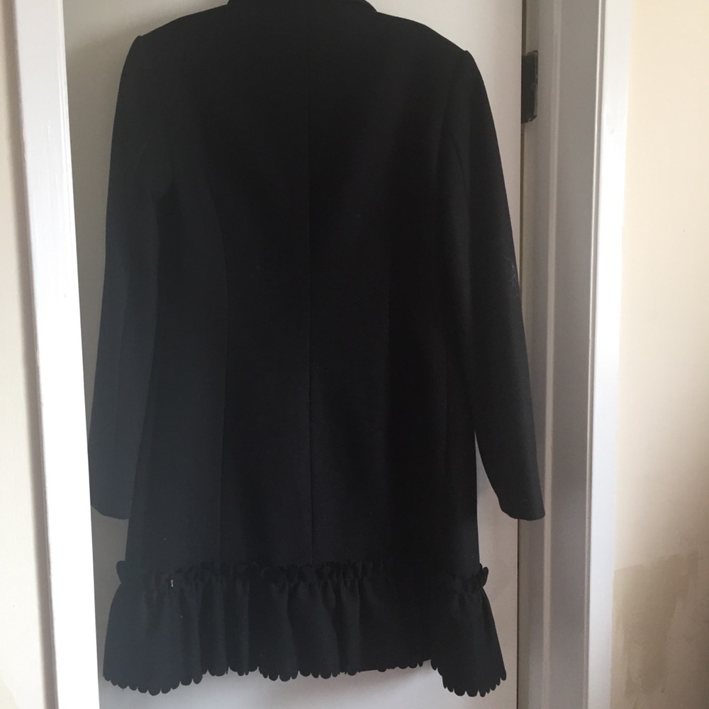 Red Valentino Wool Coat with Ruffle Trim - Picture 2 of 6